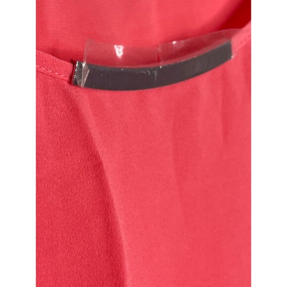 DKNY Sleeveless Layered Tank Blouse Shell Pink Coral Medium Workwear Career Top - Picture 5 of 8